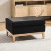 Hrinhom 33.9"W Storage Ottoman,Upholstered Wood Base Foot Stool With Reversible Lid - 3 of 4