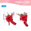 Unique Bargains Rose Corsage and Boutonnieres Set For Party Wedding Flowers Pin 2.76 Inch 2 Pcs - 2 of 4