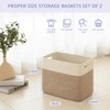 Aoibox Cotton Rope Storage Baskets for Shelves Closet Bedroom Collapsible Rectangle Bin with Handles 2 Pack Brown - 4 of 4