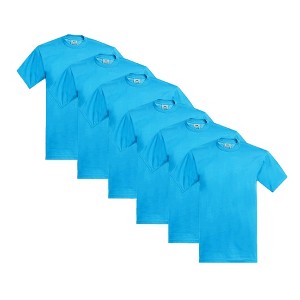 6 Pack Pro Club Men's Heavyweight Short Sleeve Tee T-Shirt - 1 of 4