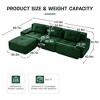 PexFix Modern L-Shaped Modular Sectional Sofa for Living Room Corduroy Fabric 3-Seater Couch with Deep Seat and Movable Ottoman Anti-slip - 3 of 4