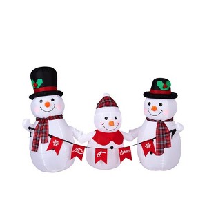 Karl Home 6.2FT Lighted Snowman Family with Bunting Christmas Inflatable Decoration - 1 of 1