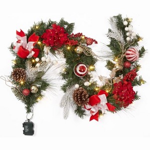 COZONY 6FT Prelit Christmas Garland with Lights, Xmas Garland for Fireplace, Mantle, Staircase, Indoor Outdoor Decor - 1 of 4