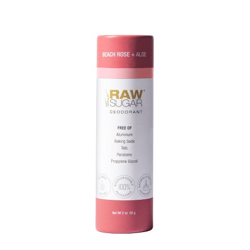 Raw Sugar Beach Rose + Aloe Aluminum Free Deodorant  - 2oz - image 1 of 4