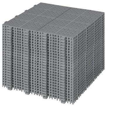 DOMETOUR 12" x 12" Gray Interlocking Deck Tiles Waterproof Plastic Outdoor Anti-slip Flooring for Bathroom Balcony Porch Rosette Pattern
