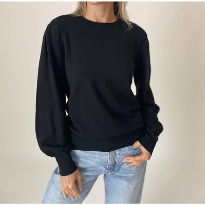 Women's Eve Textured Diamond Sleeve Top - SIX/FIFTY