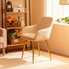 Racxily 2-Piece Velvet Dining Chair Set, Gold Metal Legs & Padded Seat for Dining Room & Kitchen, Beige - 2 of 4