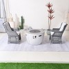 Moda Furnishings 3-Piece Wicker Aluminum Outdoor Fire Pit Set With Cushions - 2 of 4