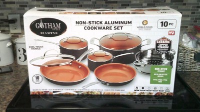 Gotham Steel Non-Stick 10 Piece Square Frying Pan and Cookware Set 602850