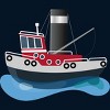 Boy's Design By Humans Cute fishing trawler boat cartoon illustration By thefrogfactory T-Shirt - 2 of 3