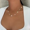 Adornia 14k Rose Gold Plated Mixed Mother of Pearl and CZ Clover Station Necklace - 2 of 4