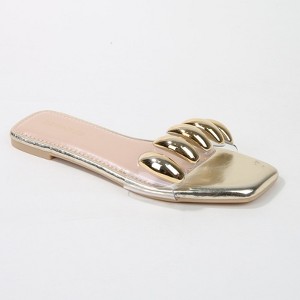 Berness Women's Kiki Embellished Clear Strap Slide Sandals - 1 of 4