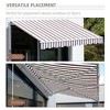 Resenkos Patio Awning, Outdoor Sun Shade Shelter Cover Awnings,10' x 8' Retractable Awning, Patio Awnings, Sunshade Shelter w/ Manual Crank Handle, - 2 of 4