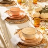 Itopfox 18-Piece Porcelain Dinnerware Set for 6, Round Plates and Bowls, Scratch-Resistant, Dishwasher & Microwave Safe, Handpainted Swirl Design - 3 of 4