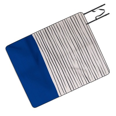 Hello Twiggs Dark Blue Abstract Picnic Blanket - Deny Designs