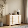 LuxenHome Natural and White 47.2-Inch Wide 6-Drawer Dresser Brown - 2 of 4