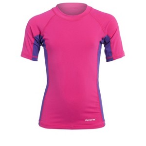 Sporti Sporti Youth Unisex S/S UPF 50+ Sport Fit Rash Guard Pink/Purple 4 - 1 of 4