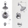 WOWOW Single-Handle 5-Spary Settings Round Shower Faucet with Tub Spout (Valve Included) - 3 of 4