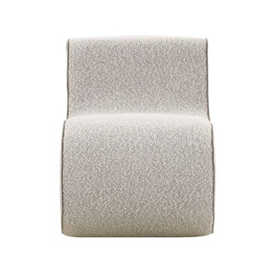 Gray Velvet and Boucle Handcrafted Wiggle Accent Chair