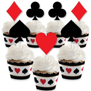 Big Dot of Happiness Las Vegas - Cupcake Decoration - Casino Party Cupcake Wrappers and Treat Picks Kit - Set of 24 - 1 of 4