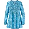 Collections Etc Watercolor Tonal Paisley Pintuck Long Sleeve Tunic XX-Large Gender Neutral Blue Multi - 4 of 4