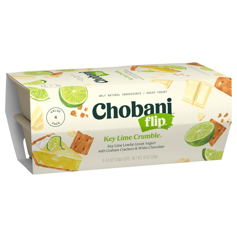 Chobani Flip Key Lime Crumble Low Fat Greek Yogurt - 4ct/4.5oz Cups, 3 of 12