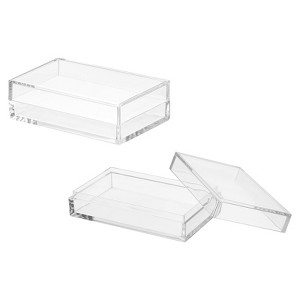 Unique Bargains Acrylic Cube Storage Collectible Display Boxes 2 Pcs Clear - 1 of 4
