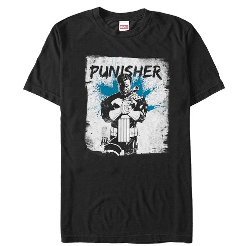 Men s Marvel Punisher Paint Streak Print T shirt Black 2x