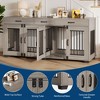 71''Large Dog Crate Furniture for 2 Dogs with 3 Drawers,Wooden Double Crate Large Breed with Door,TV Stand for Medium Large Dogs - 4 of 4