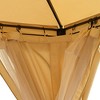 Outdoor Gazebo Tent 10 ft. x 12 ft. Beige Double Roof Canopy with Privacy Screens - 3 of 4