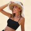 Women's Solid Black Square Neck Bikini Top - Cupshe - 2 of 4