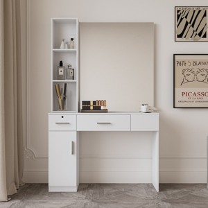 Salon Station Cabinet, Barber Shop Storage Unit with Drawer and Hair Dryer Holder for Beauty Salon or Home – The Pop Home - 1 of 4