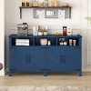 59" Modern 4-Door Sideboard Buffet Cabinet with Half-Open Storage, Adjustable Shelves, TV Stand, Living Room, Dining Room, Entryway-Panipeachy - 2 of 4