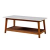 Kingston Wooden Coffee Table: Elegant Walnut Finish, Faux Marble, Open Shelf - Teamson Home - 4 of 4