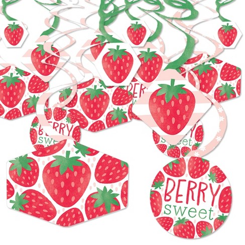 Big Dot Of Happiness Berry Sweet Strawberry - Fruit Themed Birthday Party  Or Baby Shower Hanging Decor - Party Decoration Swirls - Set Of 40 : Target