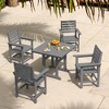 Arceso Patio Table and Chairs Set 5 Pieces, HDPS Weather Resistant Outdoor Dining Set, Square Outdoor Dining Table with 4 Patio Chairs - 4 of 4