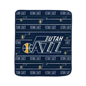NBA Utah Jazz Logo Stripe Binding Edge Flannel Fleece Blanket - 1 of 1