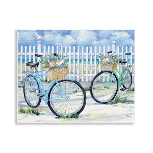 Stupell Industries Bicycles at Beach Fence Wall Plaque Art - 1 of 4