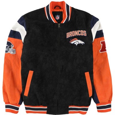 G-III Sports Mens Denver Broncos Varsity Jacket, Black, Large