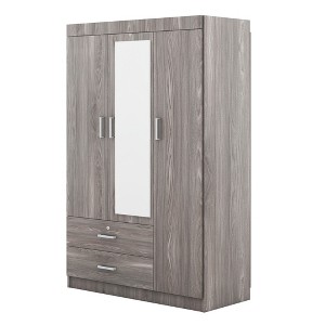 NicBex 68.20"H Armoire Mirror Wardrobe Closet Storage Cabinet with 3 Doors & Shelves & 2 Drawers for Bedroom - 1 of 4