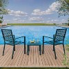 ODK 3-Piece Outdoor Bistro Set - Modern Steel Patio Furniture with 2 Stackable Chairs & 1 Table for Garden, Balcony, Poolside - 2 of 4