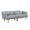 Serta Peter Convertible Sofa Gray: Twin Size, 70" Length, Small Space Design, Includes 2 Pillows - 3 of 4