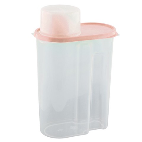 Unique Bargains Plastic Kitchen Cereal Grain Bean Rice Food Storage Container 2.5L Pink Clear 1 Pc