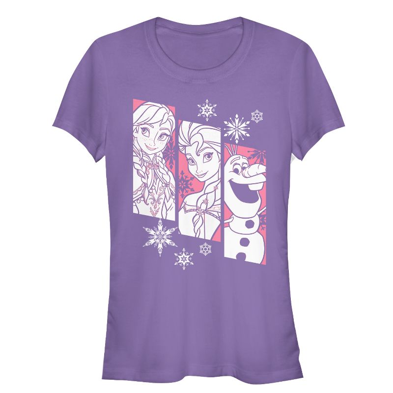 Juniors Womens Frozen Trio T-Shirt, 1 of 4
