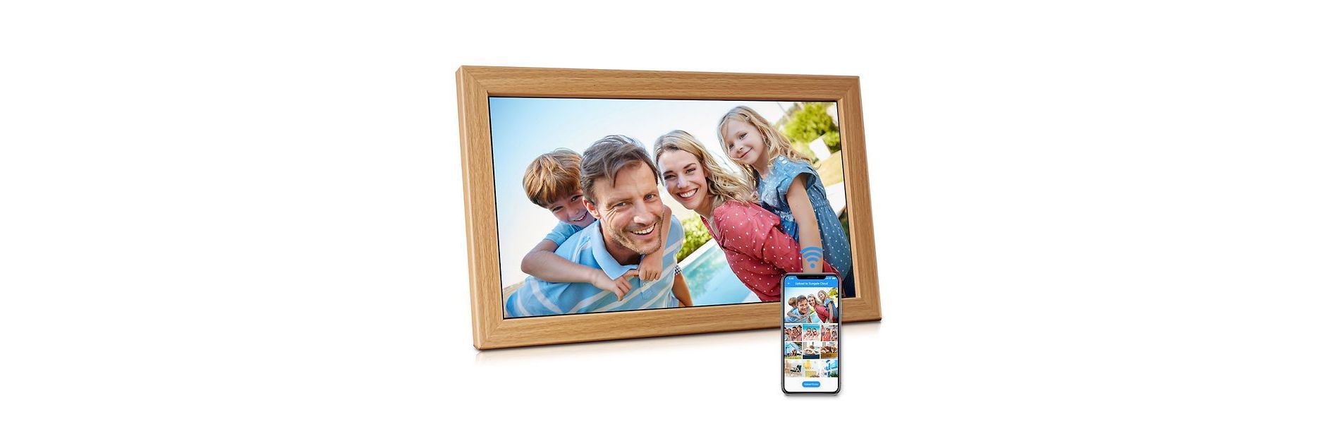 Sungale 21in Cloud Frame- Easy PhotoShare APP- 20GB Cloud Storage Auto-Rotate with HD IPS LCD Screen