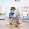 Vynxaria Qaba Baby Rocking Horse Elephant Rocking Chair Toddler Rocker Toy with Sound Wooden Base Seat Safety Belt for 1.5-3 Year Old - 3 of 4