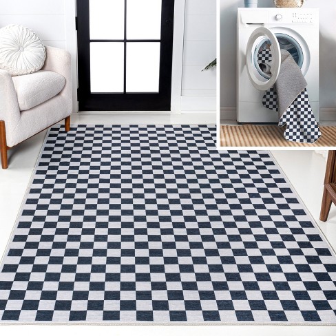 Jonathan Y Ainsley Modern Cottage Checkerboard Washable Dark Blue/white ...