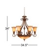 Kathy Ireland Sterling Estate Golden Bronze Chandelier 34 1/2" Wide Rustic Champagne Bowl Shade 9-Light Fixture for Dining Room House Kitchen Island - 4 of 4