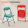 Gulches Pack of 2 Steel Frame Metal Foam Padded Folding Chairs for Kids, Green/Red - 2 of 4