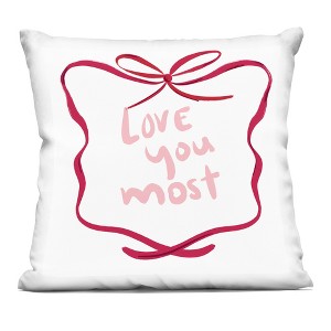 Stupell Industries Love You Most in Ribbon Indoor Decorative Throw Pillow, 18 x 18 - 1 of 3